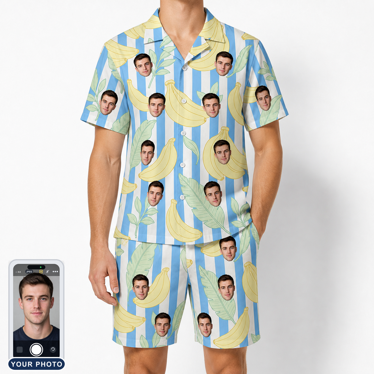 Men's Peel Appeal Custom Face Shirt & Shorts Set