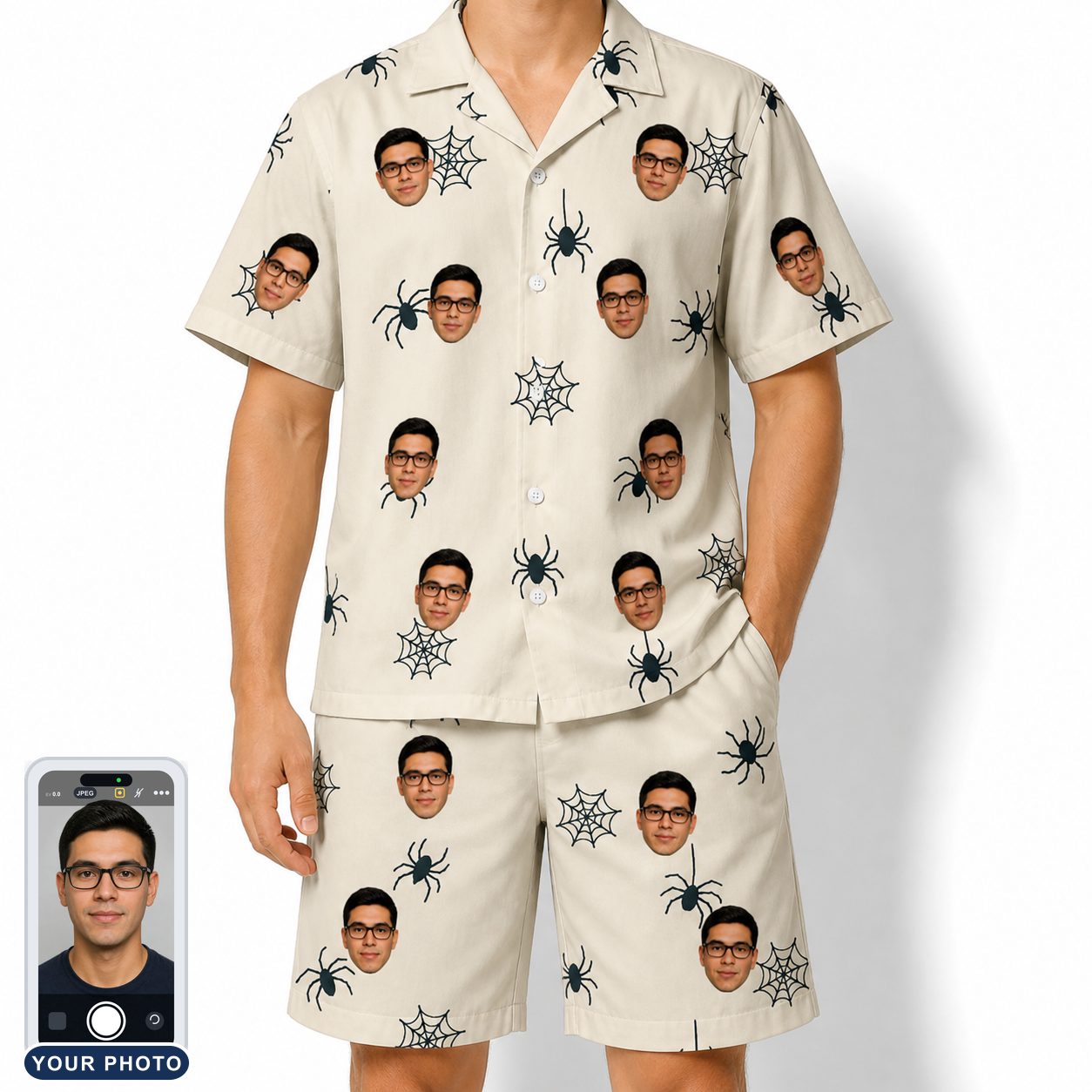 Men's Tarantula Tango Custom Face Shirt & Shorts Set