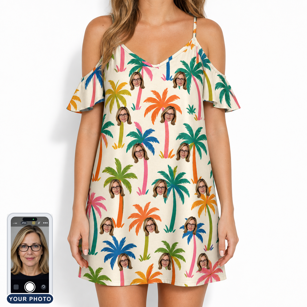 Women's Sunbeam Sprigs Custom Face Off-Shoulder Dress