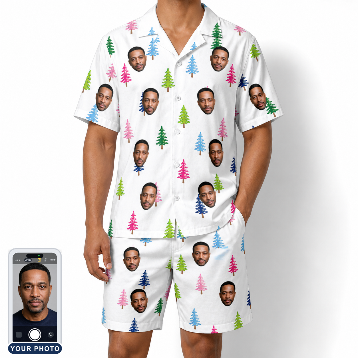 Men's Cedar Caddie Custom Face Shirt & Shorts Set