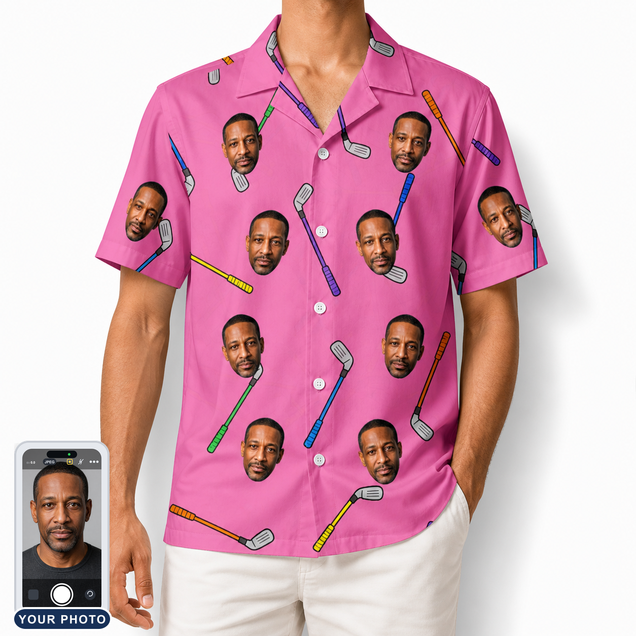Men's Loft Legends Custom Face Hawaiian Shirt