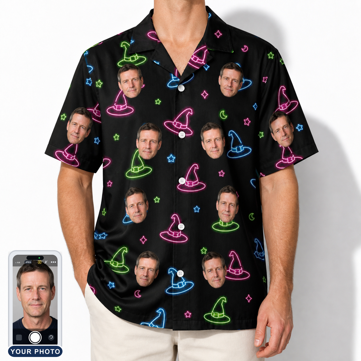 Men's Moonlit Millinery Custom Face Hawaiian Shirt