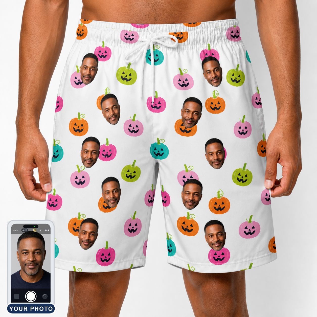 Men's Patch Prowlers Custom Face Beach Shorts
