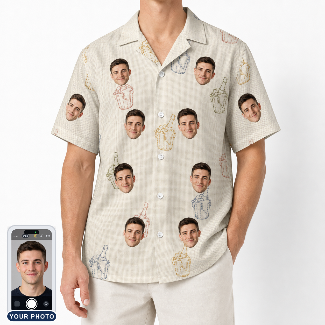 Men's Toast Tiaras Custom Face Hawaiian Shirt