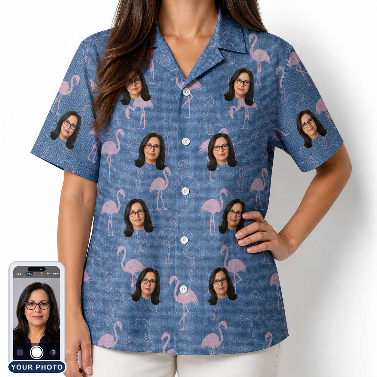 Women's Longneck Lollies Custom Face Hawaiian Shirt