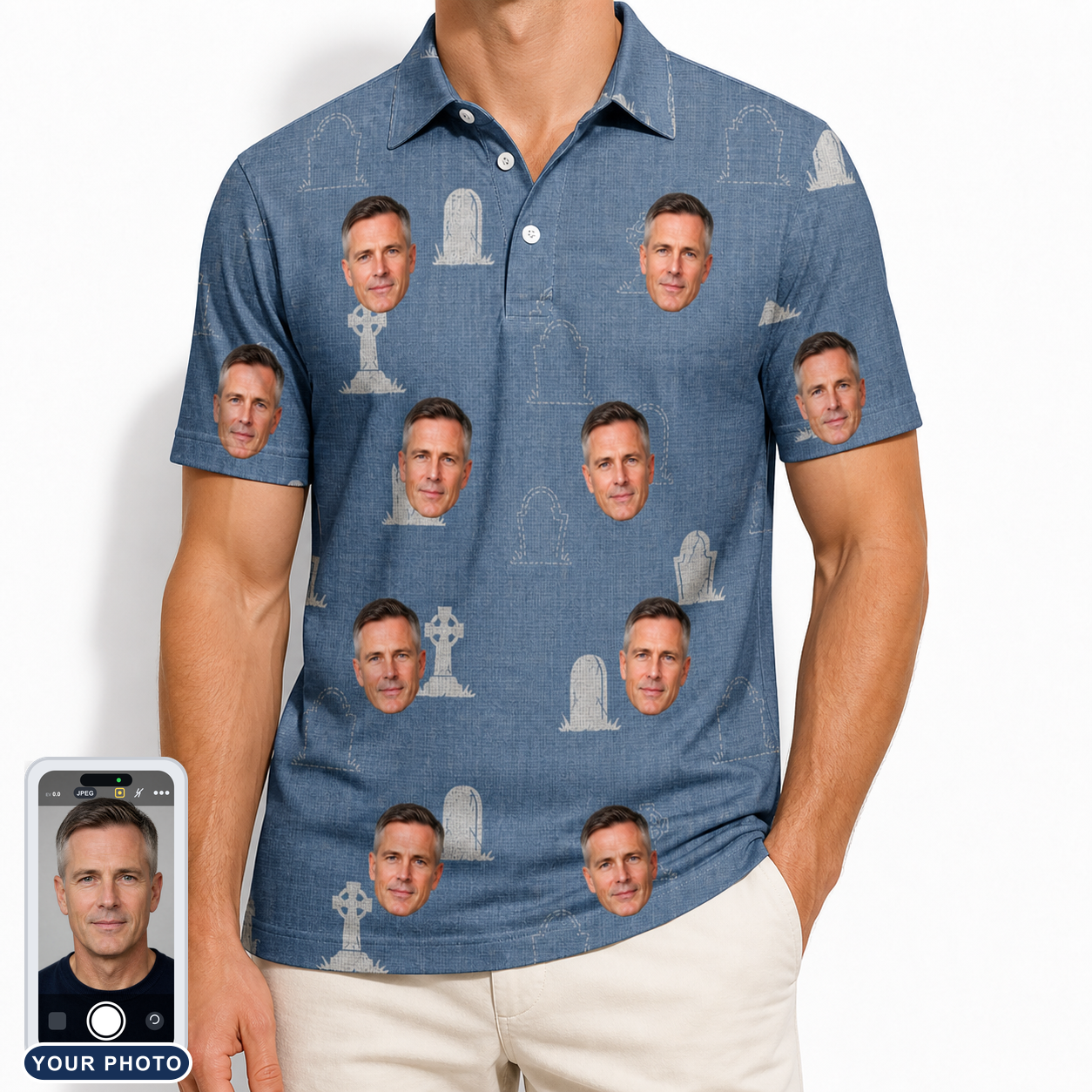 Men's Epitaph Escapades Custom Face Polo Shirt
