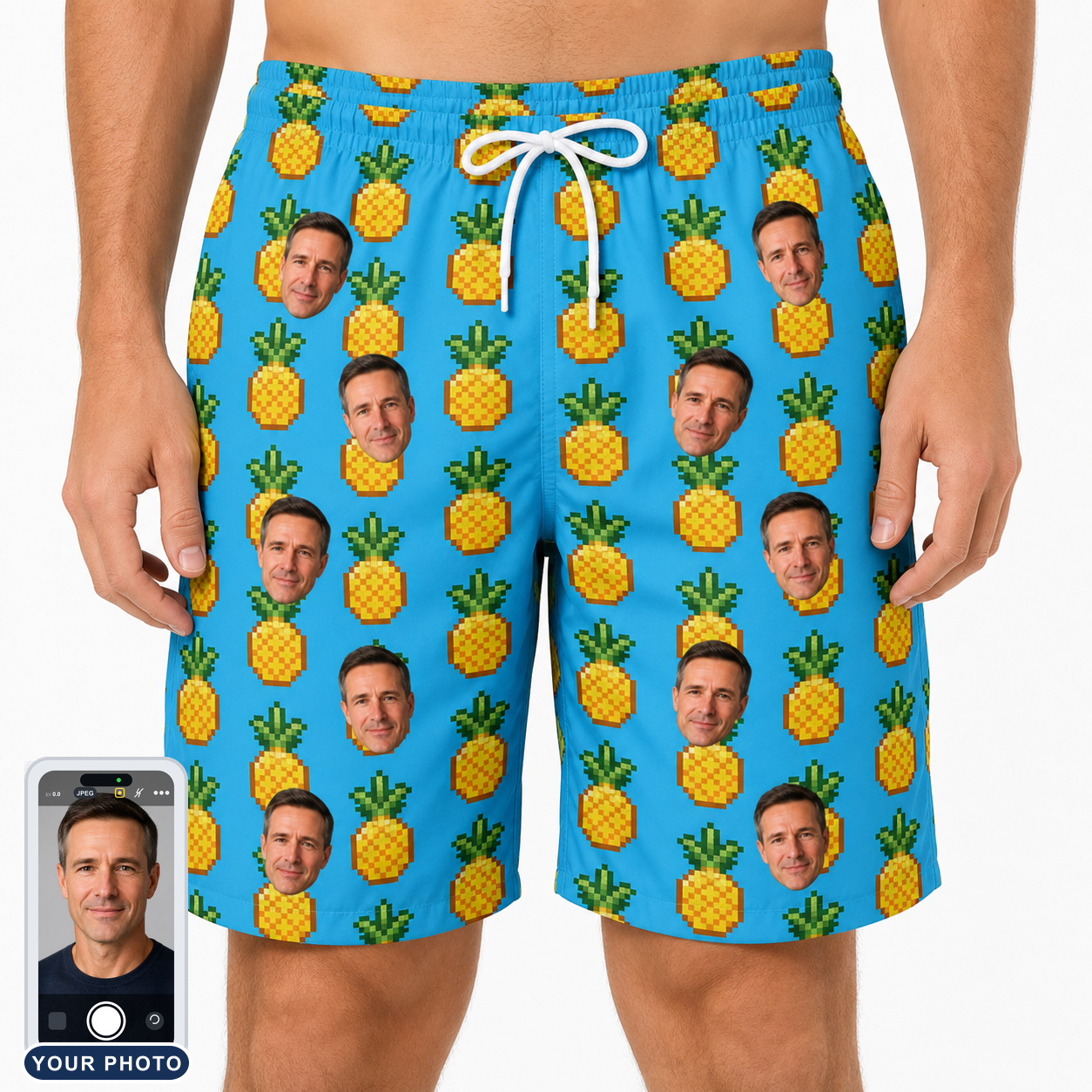 Men's Exotic Excursion Custom Face Beach Shorts