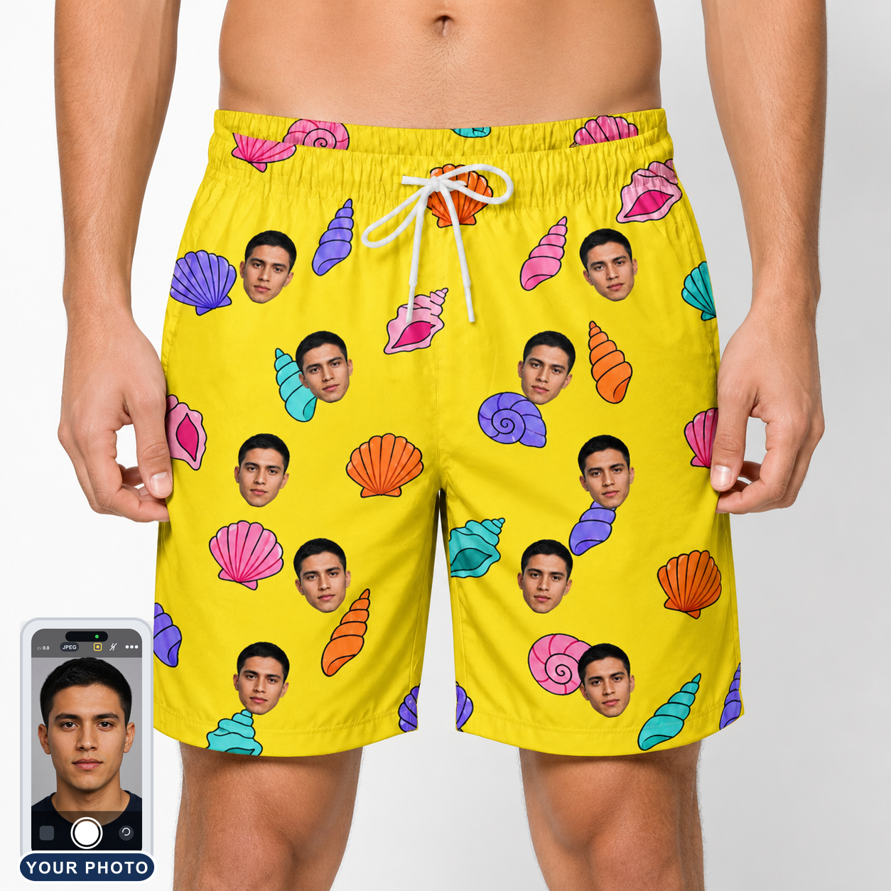Men's Nacre Nonsense Custom Face Beach Shorts