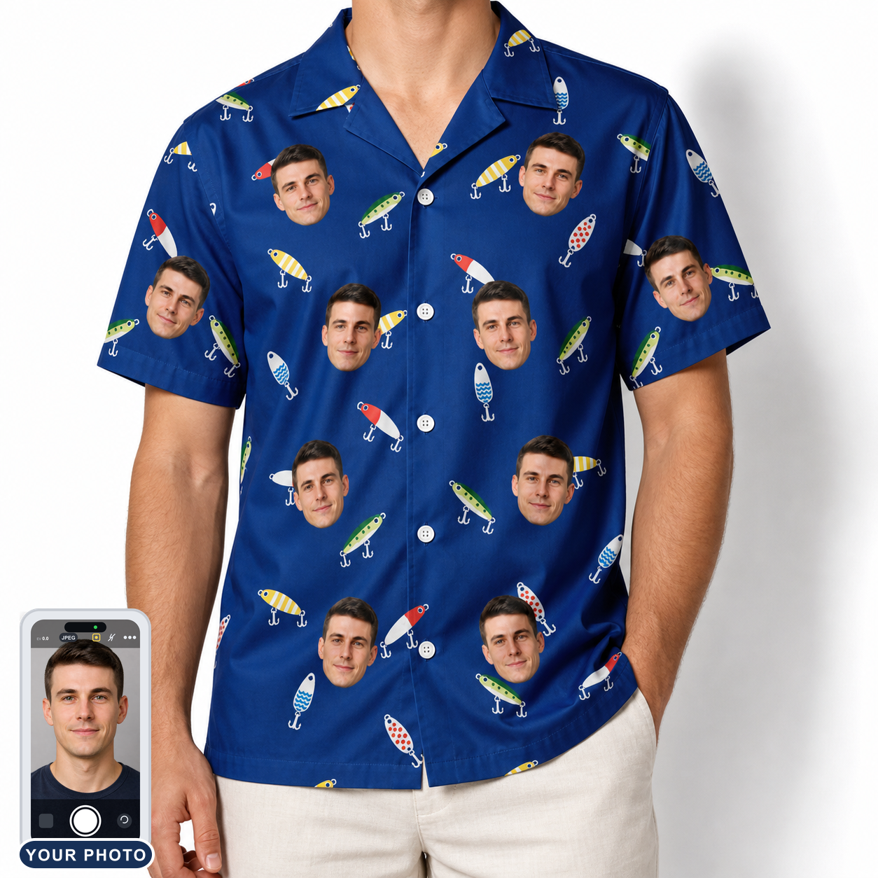 Men's Lure Lore Custom Face Hawaiian Shirt