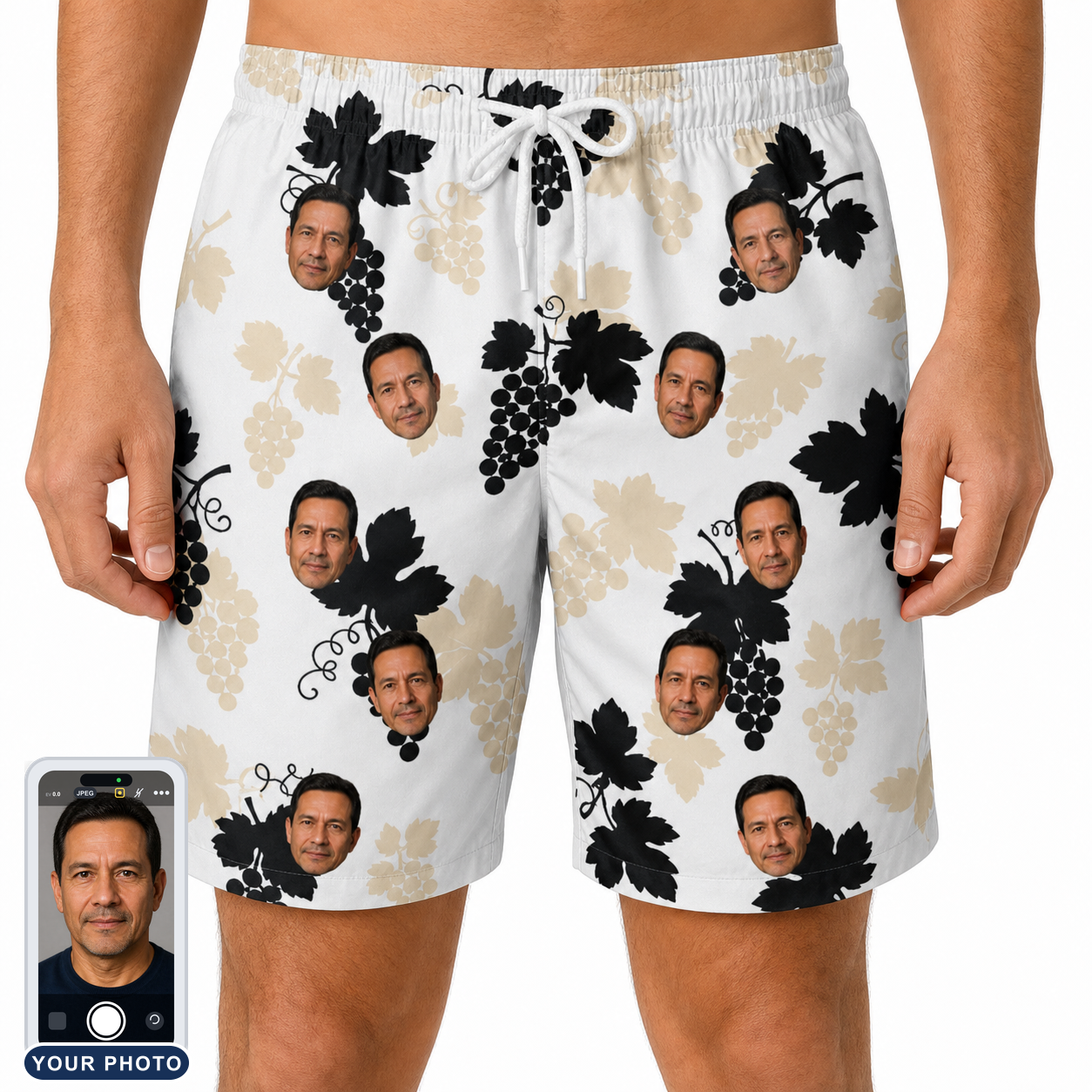 Men's Juicy Jewels Custom Face Beach Shorts