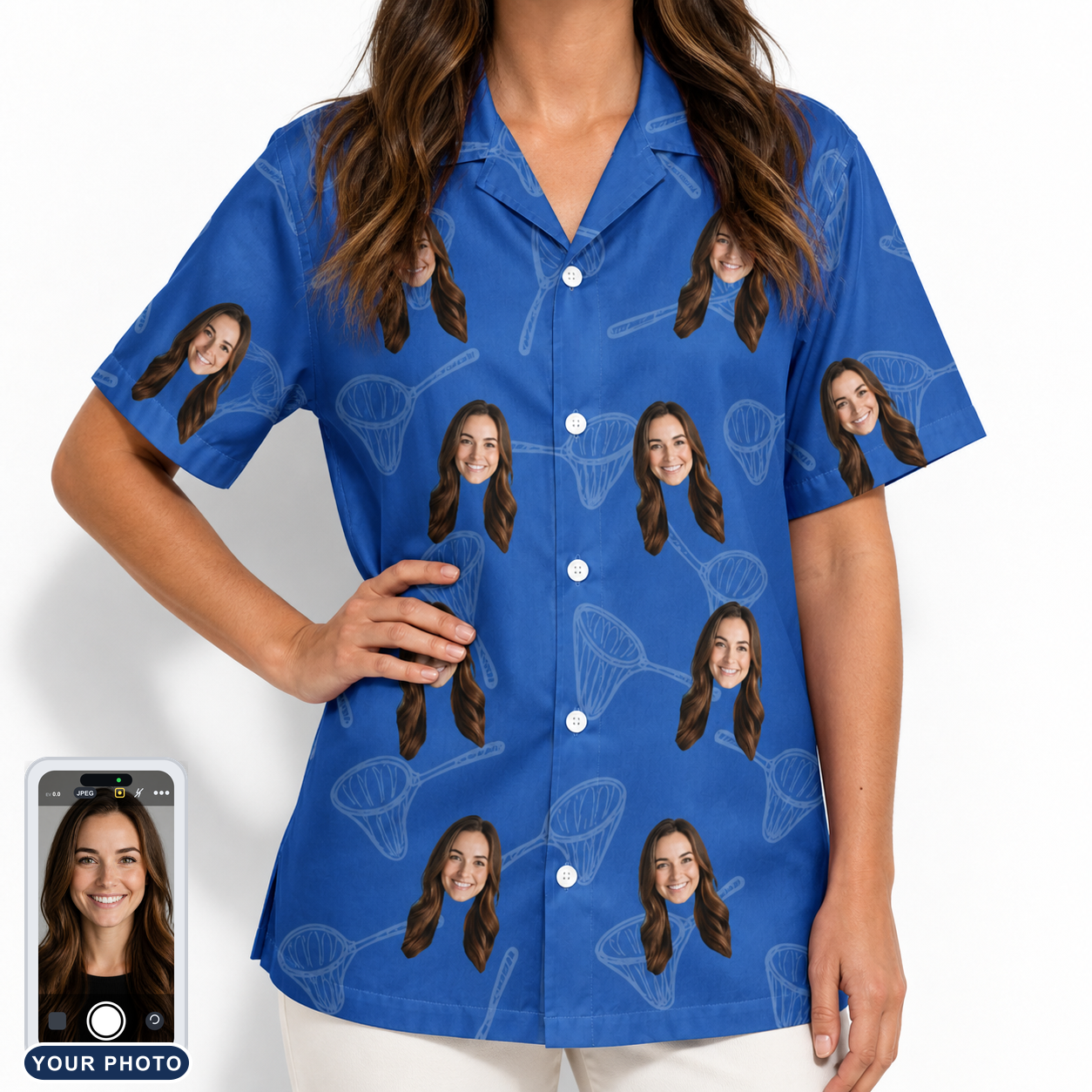 Women's Net Results Custom Face Hawaiian Shirt