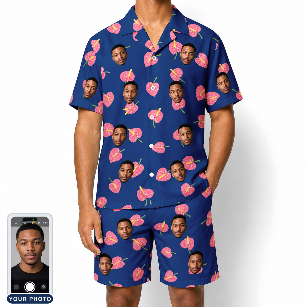 Men's Arum Around Custom Face Shirt & Shorts Set