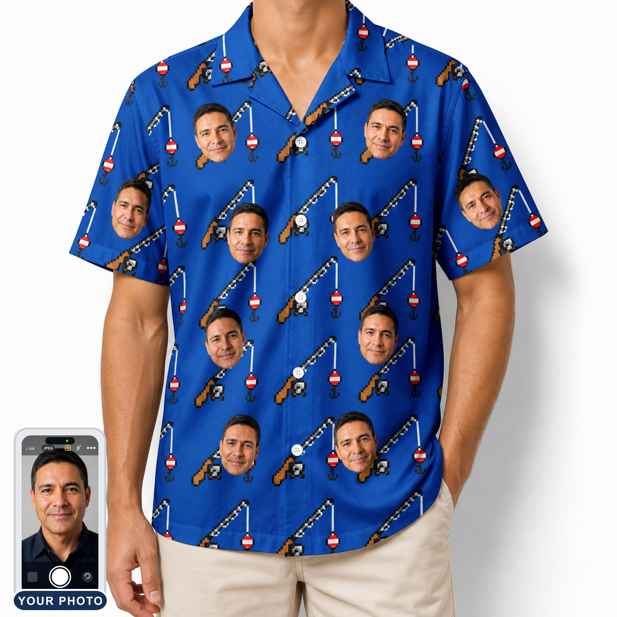 Men's Rod Rodeo Custom Face Hawaiian Shirt
