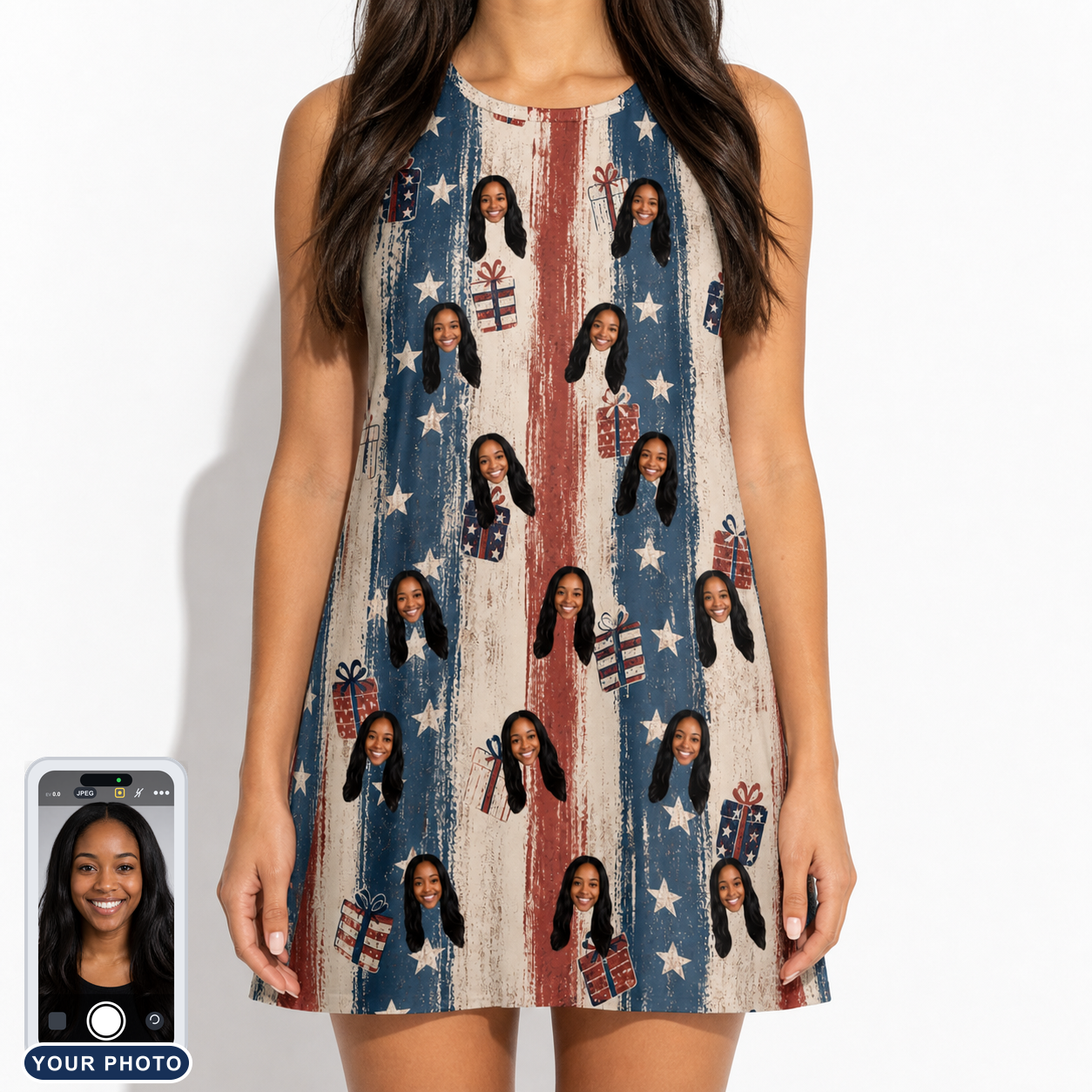 Women's Wrapped Wonders Custom Face Tank Dress