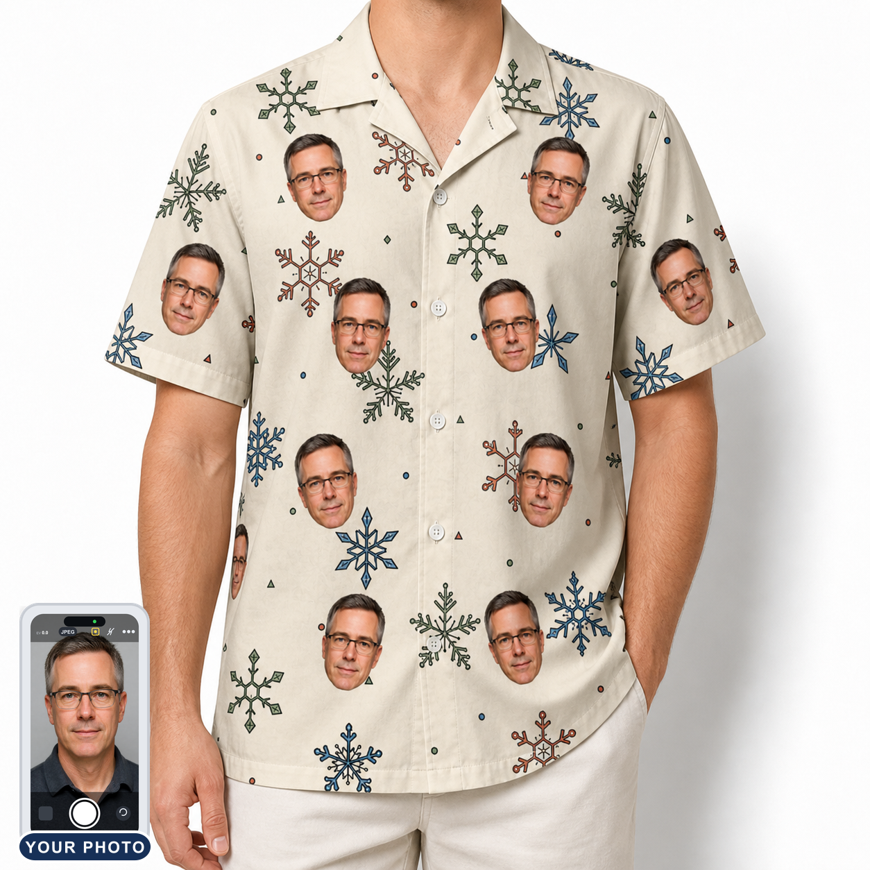 Men's Tinsel Tumble Custom Face Hawaiian Shirt