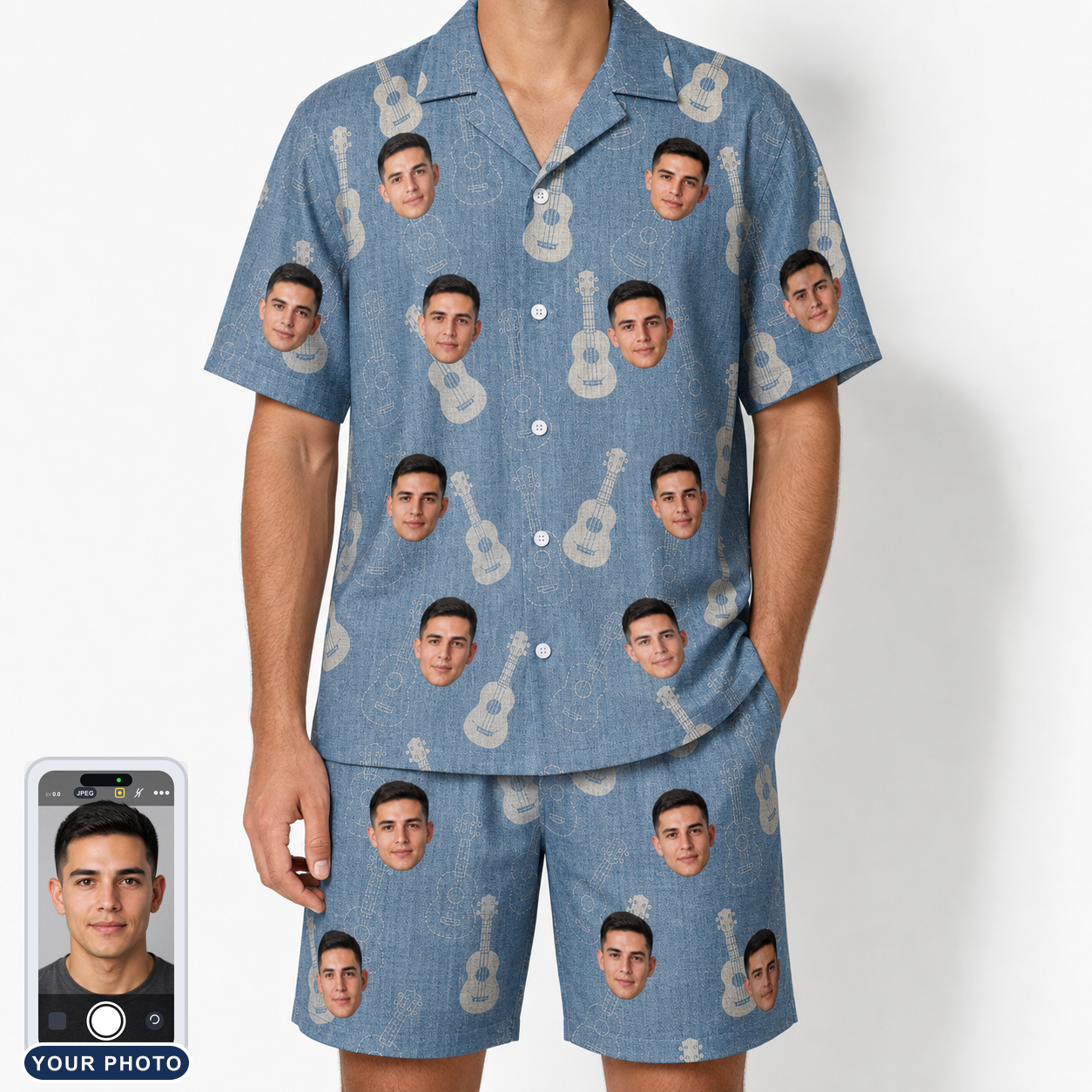 Men's Gardenia Grooves Custom Face Shirt & Shorts Set