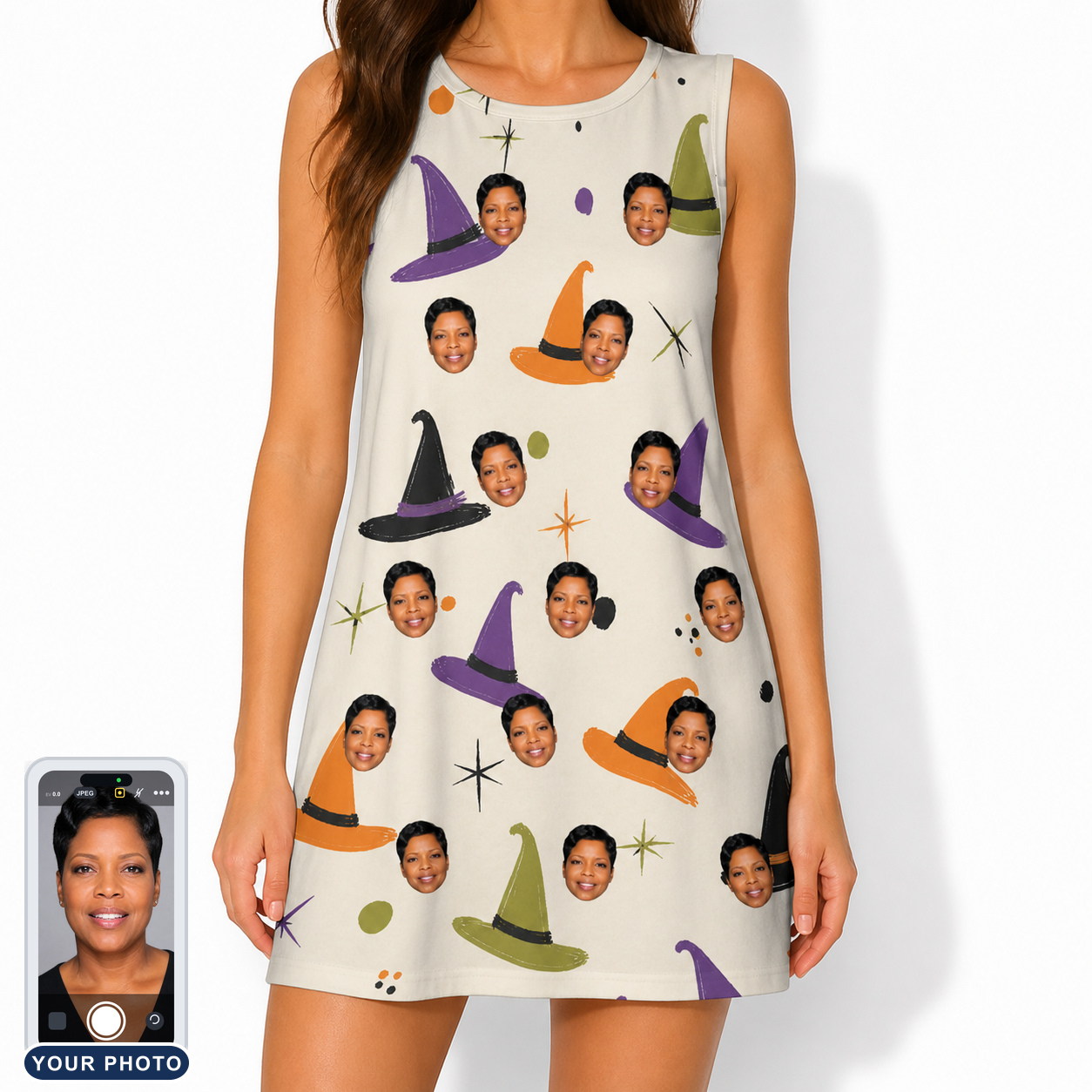 Women's Hexed Headwear Custom Face Tank Dress