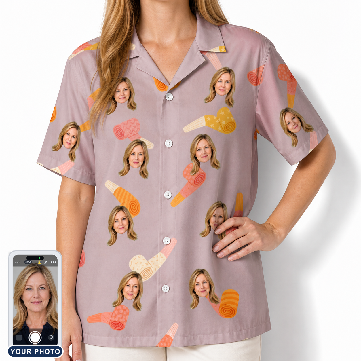 Women's Toot Suite Custom Face Hawaiian Shirt