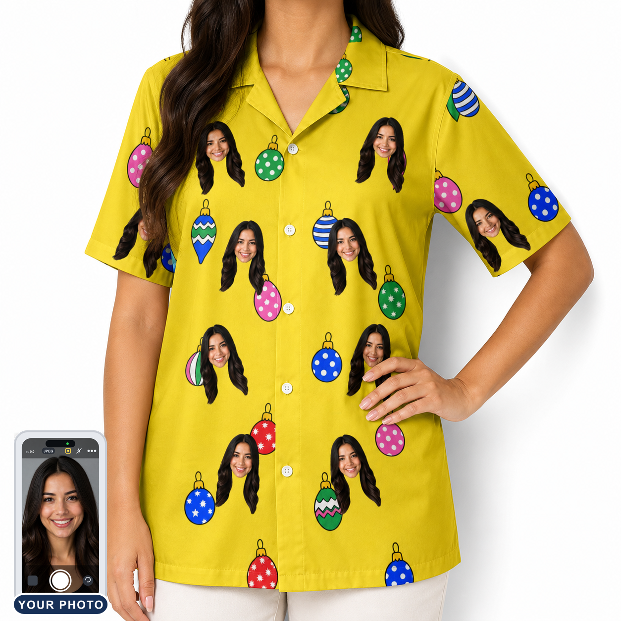 Women's Tree Trinkets Custom Face Hawaiian Shirt