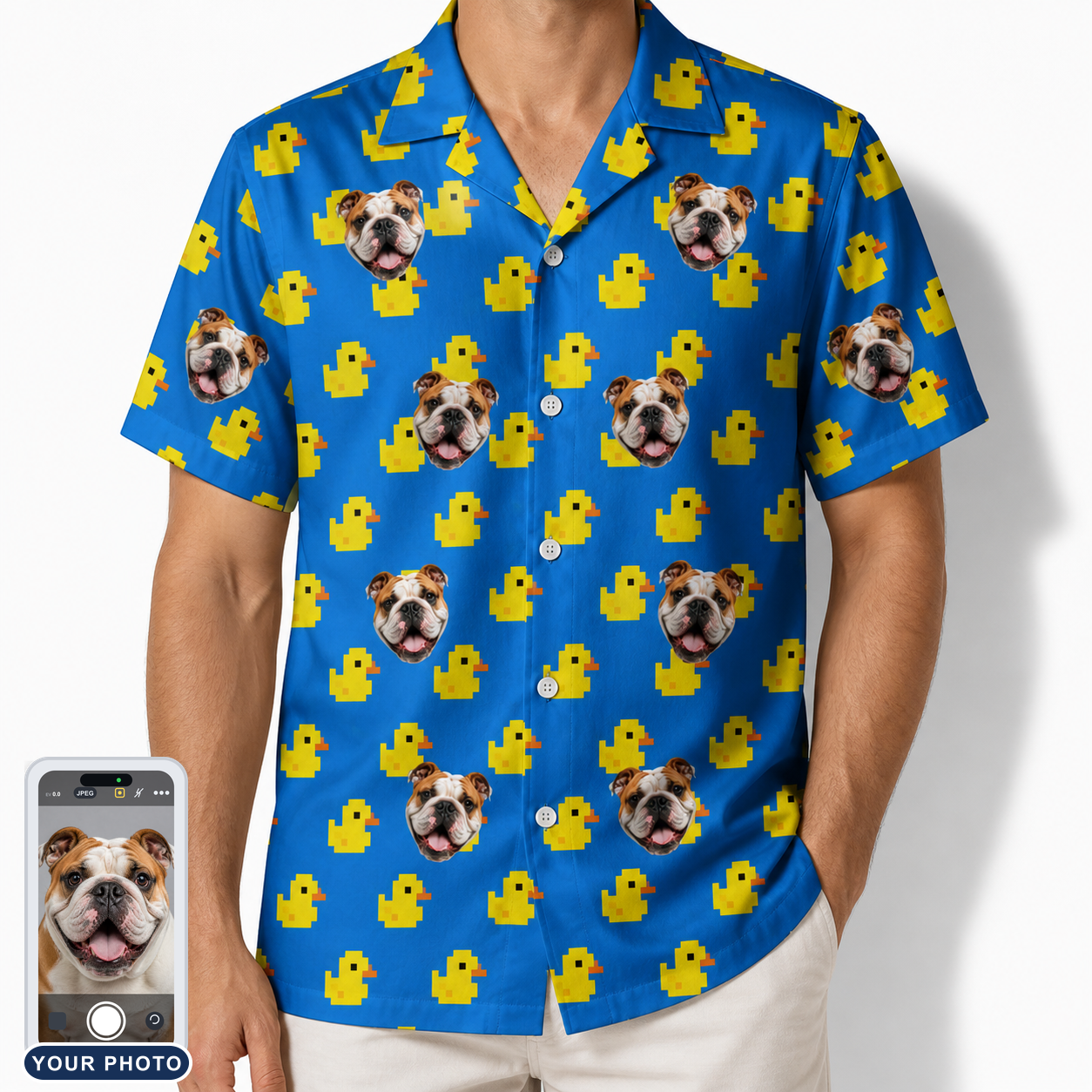 Men's Bark Bath Custom Dog Face Hawaiian Shirt