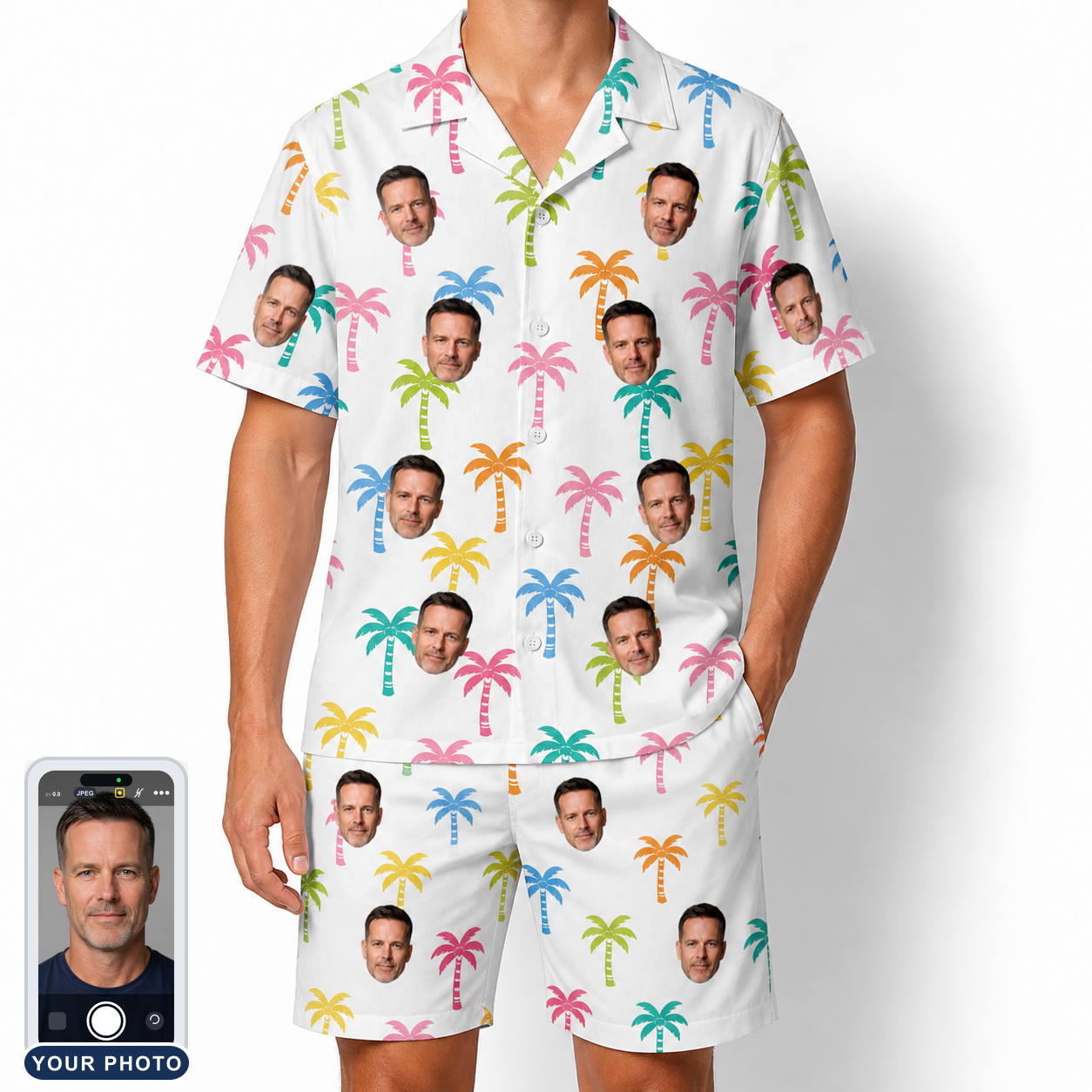 Men's Jungle Jive Custom Face Shirt & Shorts Set