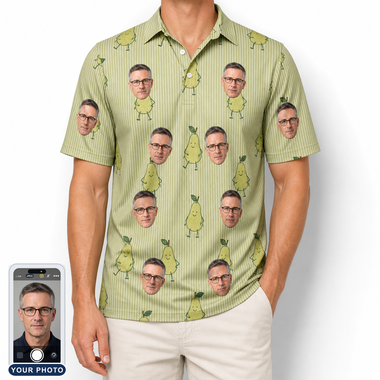Men's Pyrus Pizzazz Custom Face Polo Shirt
