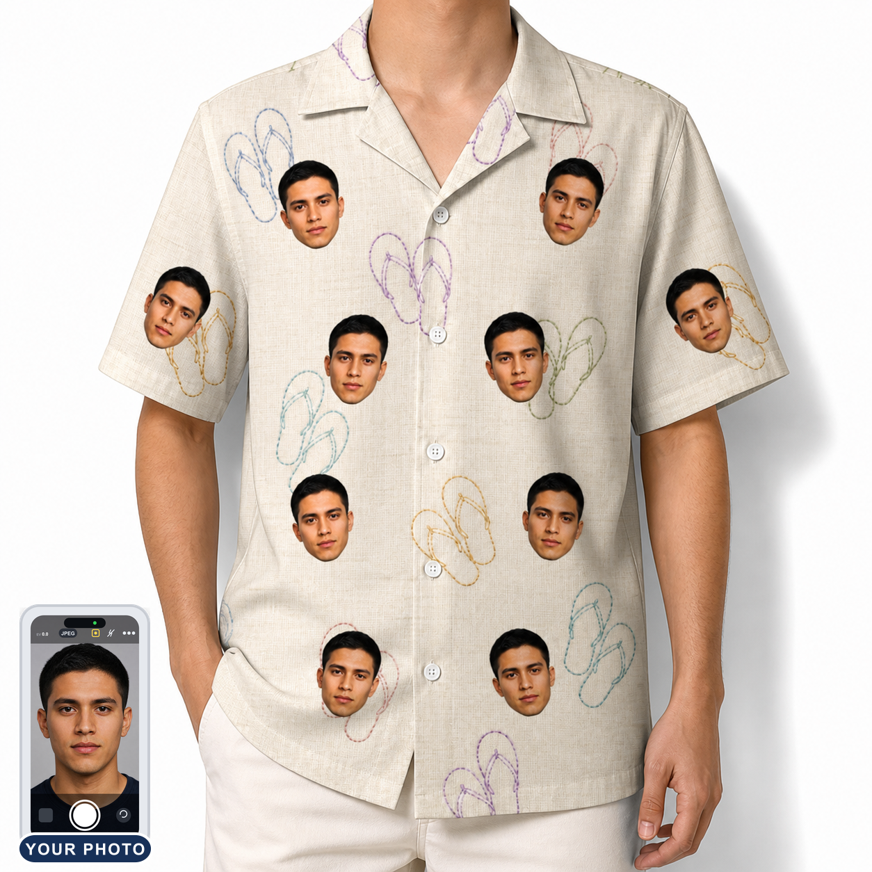 Men's Kin Kicks Custom Face Hawaiian Shirt
