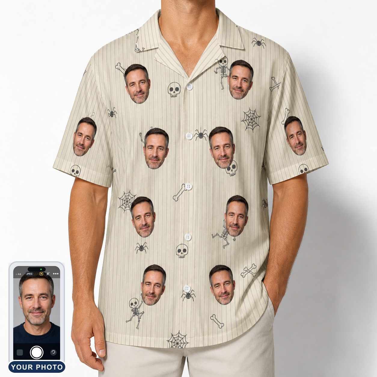 Men's Arachnid Antics Custom Face Hawaiian Shirt