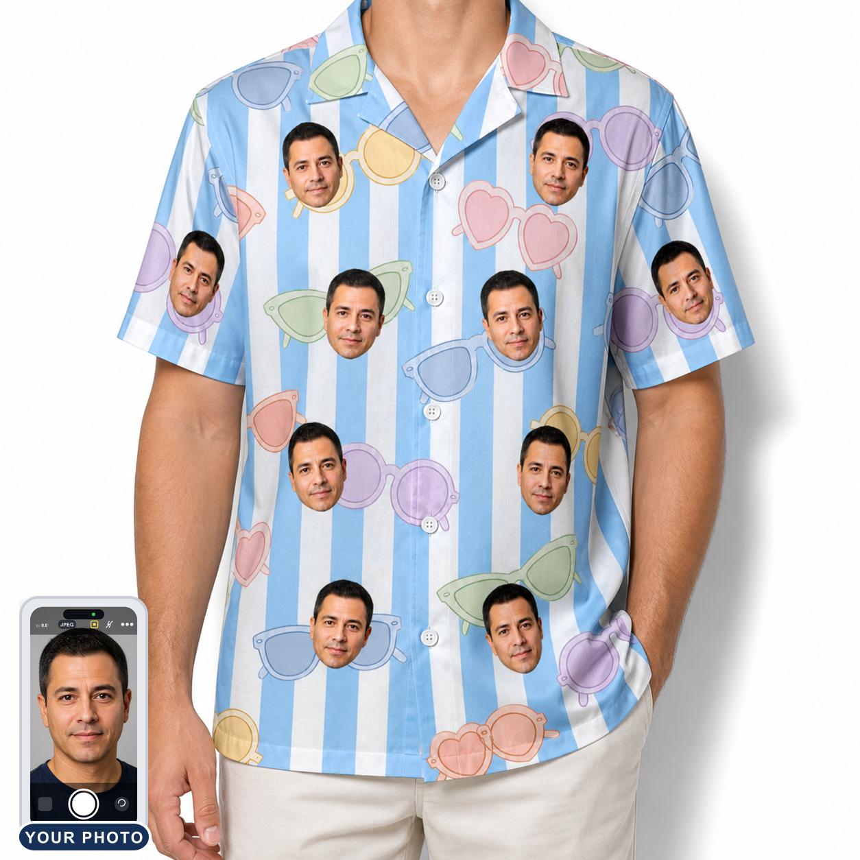 Men's Papa Polarizers Custom Face Hawaiian Shirt