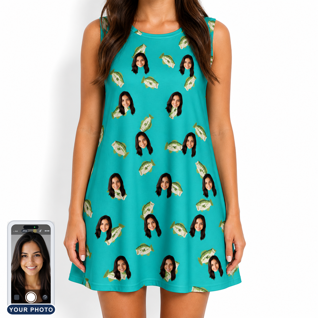 Women's Casting Call Custom Face Tank Dress