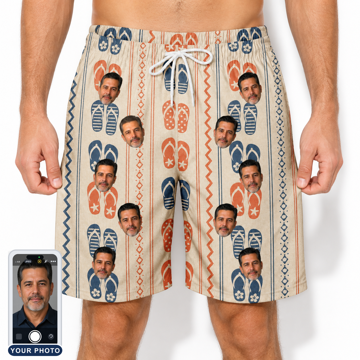 Men's Sole Mates Custom Face Beach Shorts