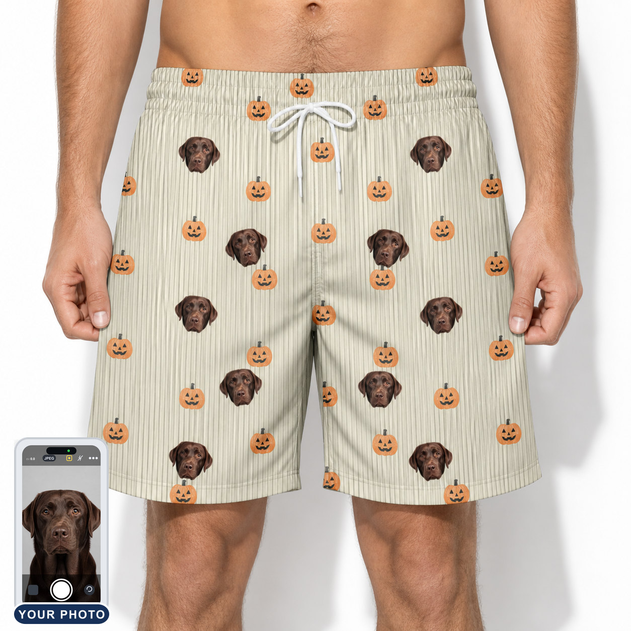 Men's Fiery Fiends Custom Dog Face Beach Shorts