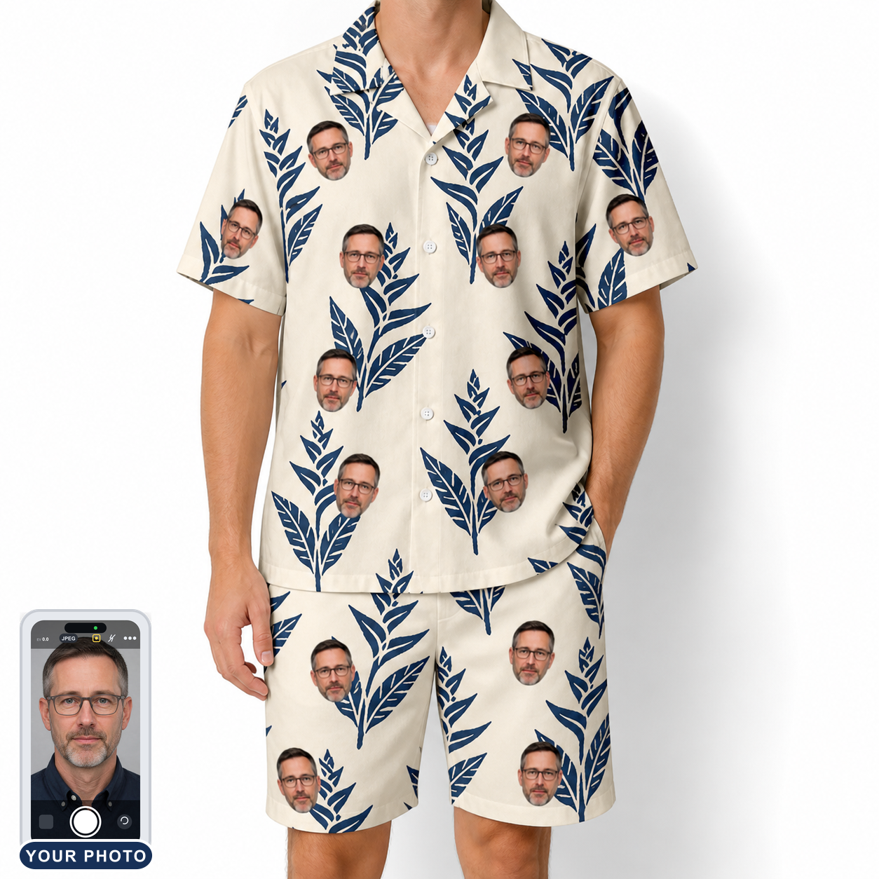 Men's Scarlet Spikes Custom Face Shirt & Shorts Set