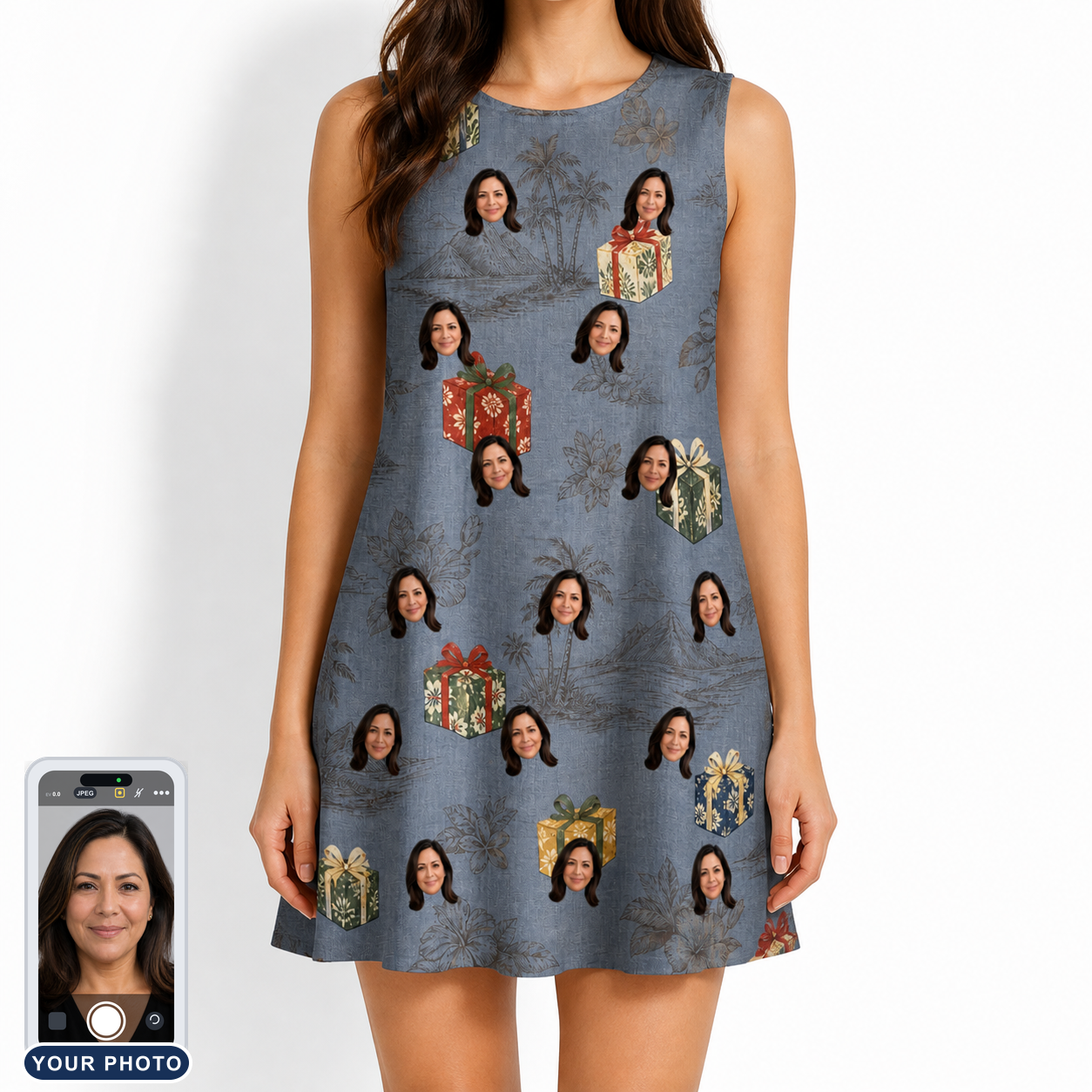 Women's Present Party Custom Face Tank Dress