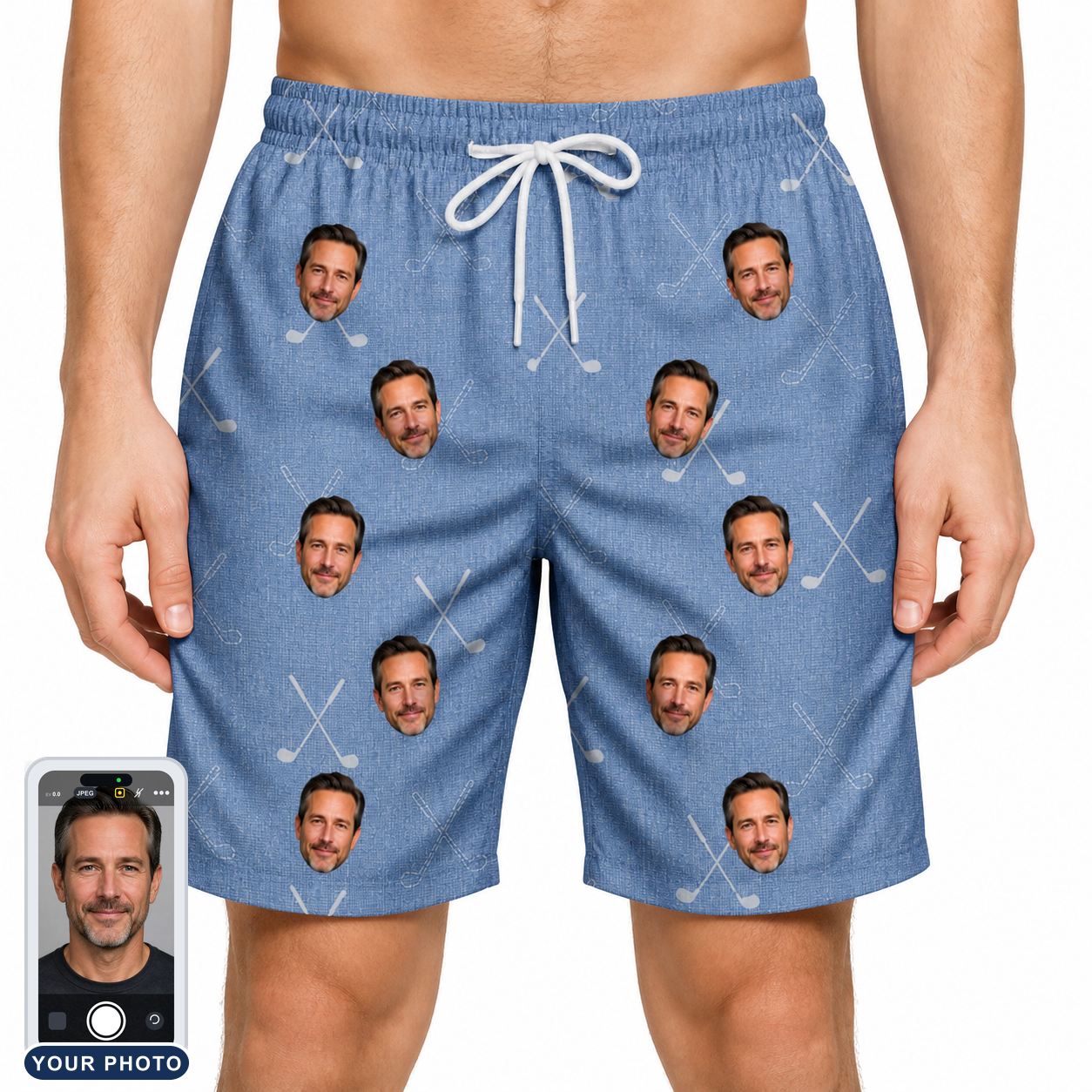 Men's Clubhouse Crossfire Custom Face Beach Shorts