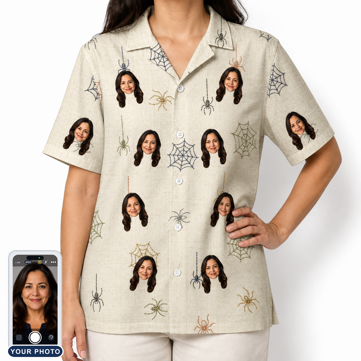 Women's Gossamer Ghouls Custom Face Hawaiian Shirt