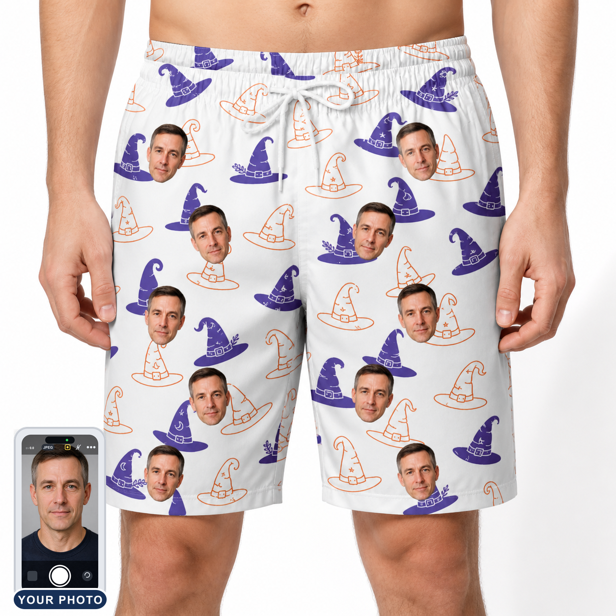 Men's Cauldron Crowns Custom Face Beach Shorts