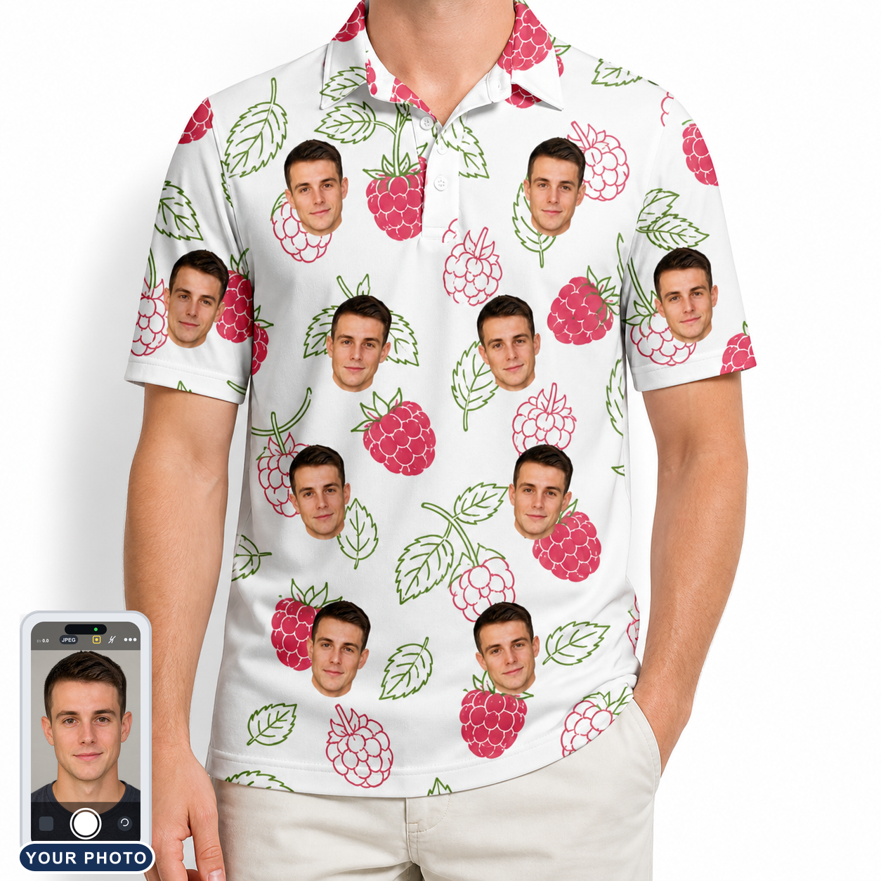 Men's Drupelet Dance Custom Face Polo Shirt