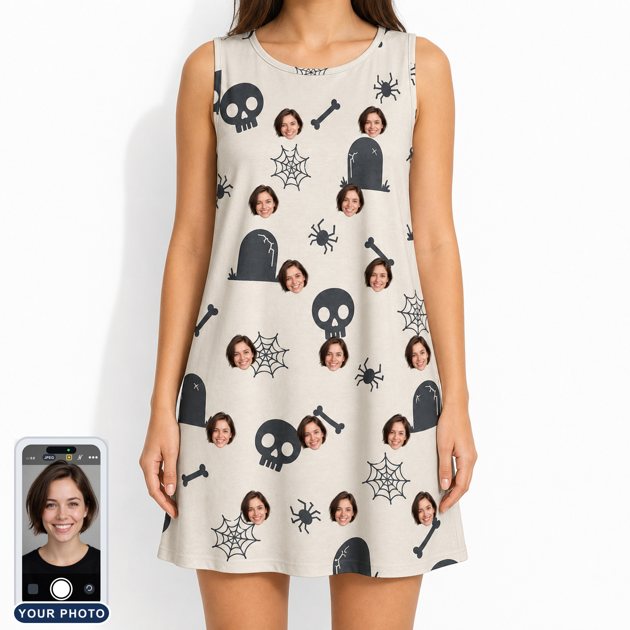 Women's Cryptic Crawlies Custom Face Tank Dress