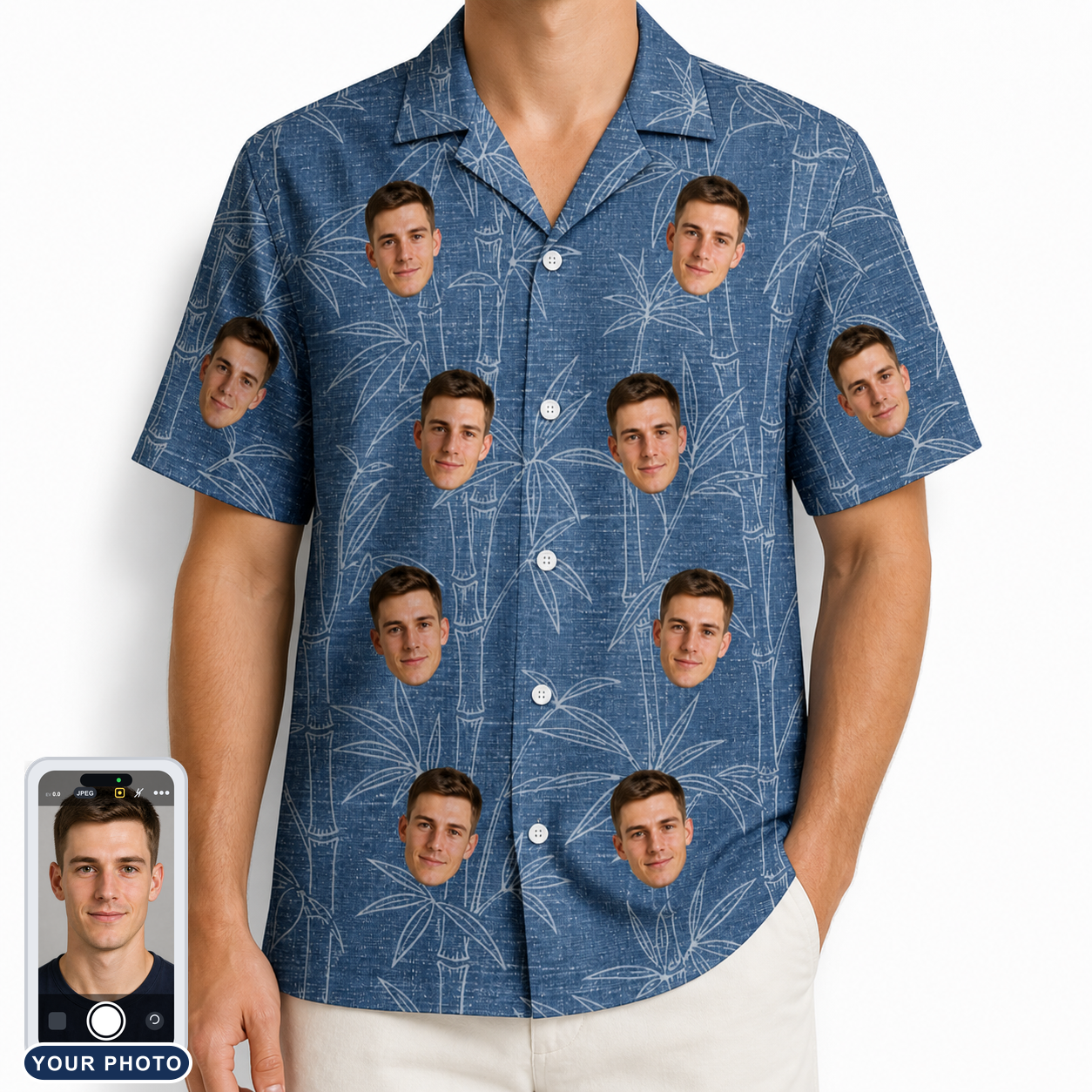Men's Jade Jetset Custom Face Hawaiian Shirt
