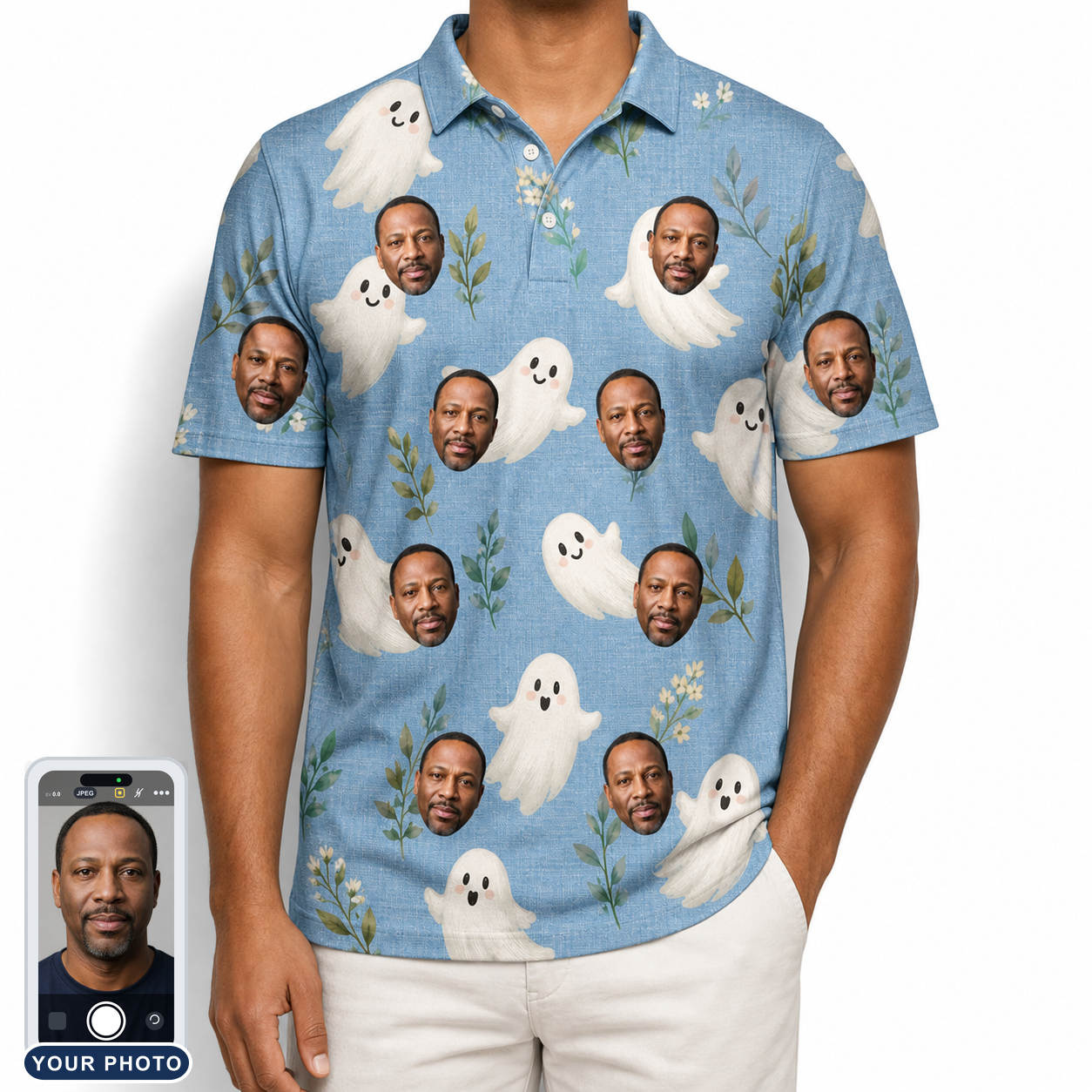 Men's Wisp Whimsy Custom Face Polo Shirt