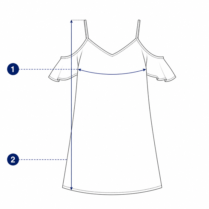 Off-Shoulder Dress measurement points