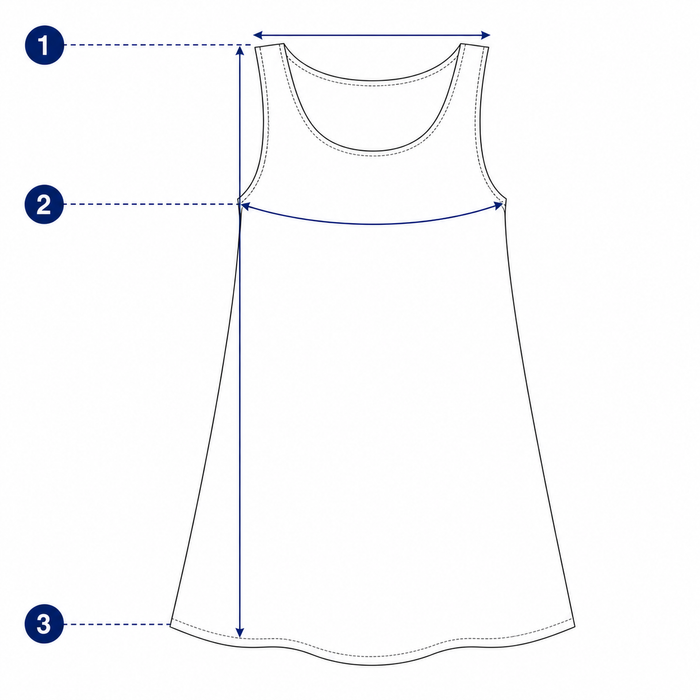 Tank Dress measurement points