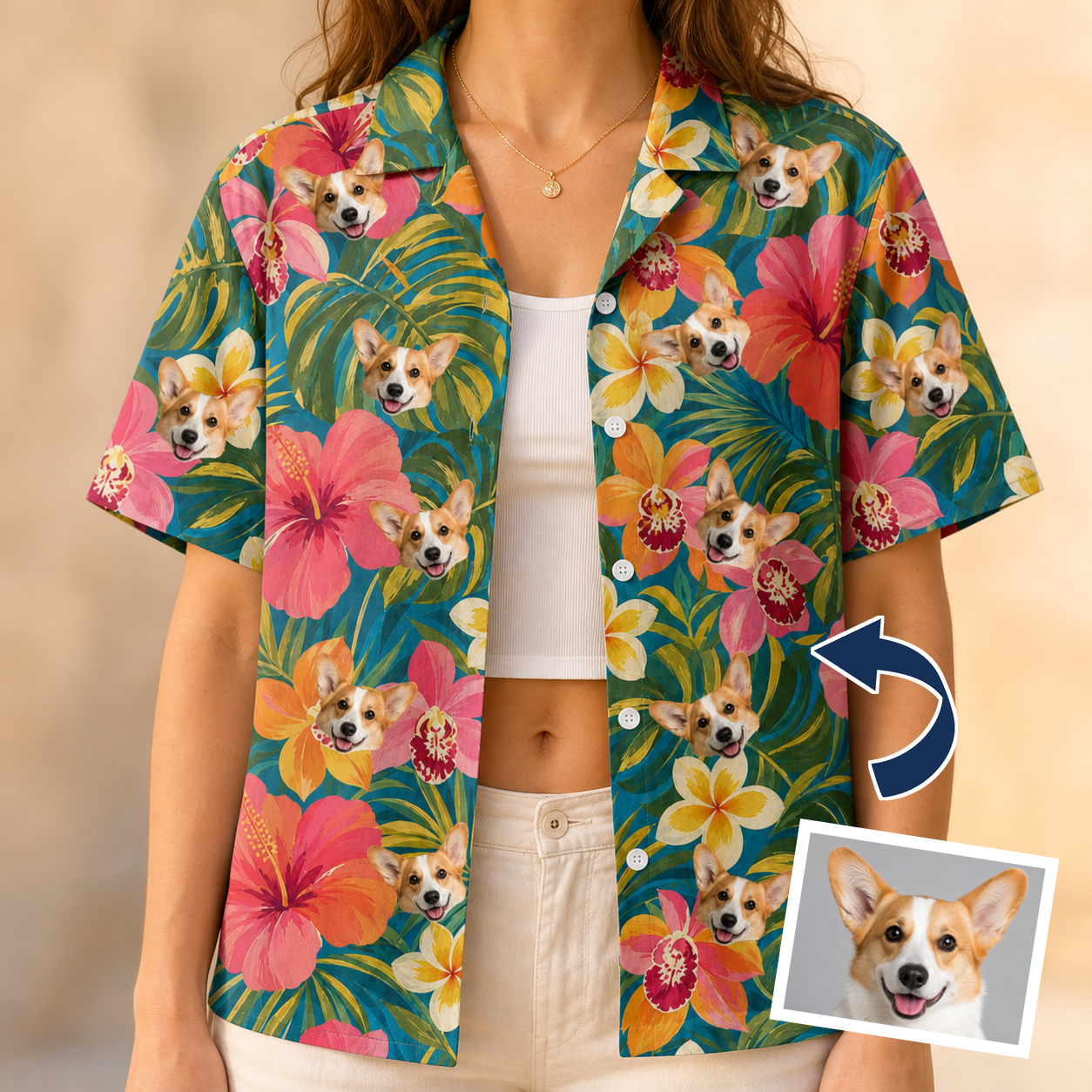 Tropical Plumeria Custom Face Hawaiian Shirt - 9