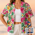 Plumeria Tropical Custom Face Hawaiian Shirt - 3