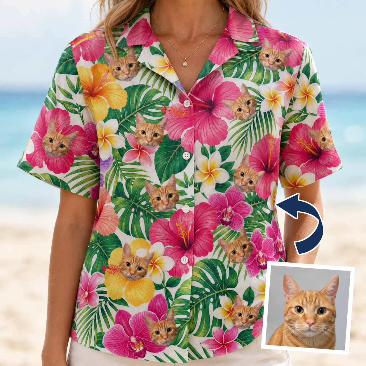 Plumeria Tropical Custom Face Hawaiian Shirt - 6