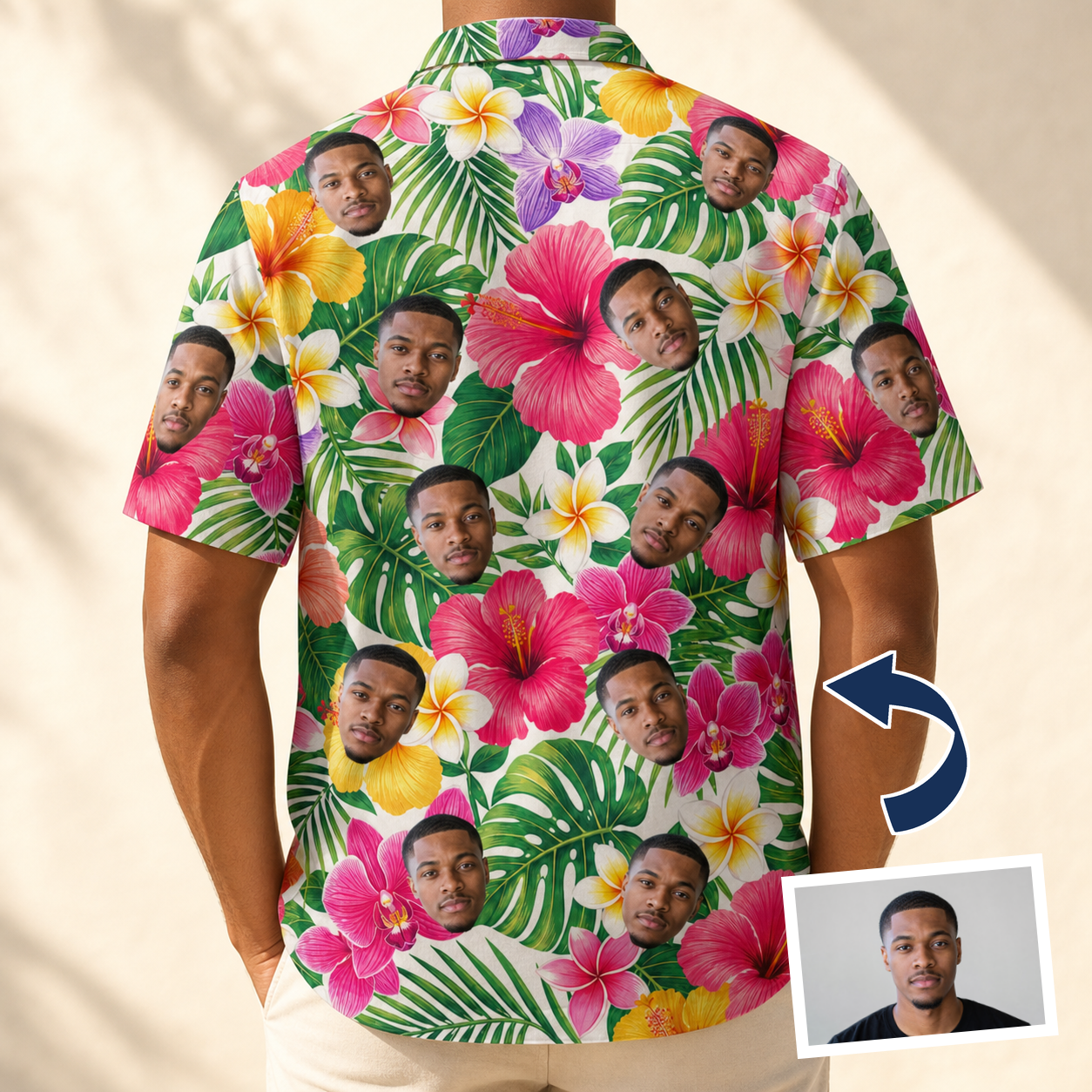 Plumeria Tropical Custom Face Hawaiian Shirt