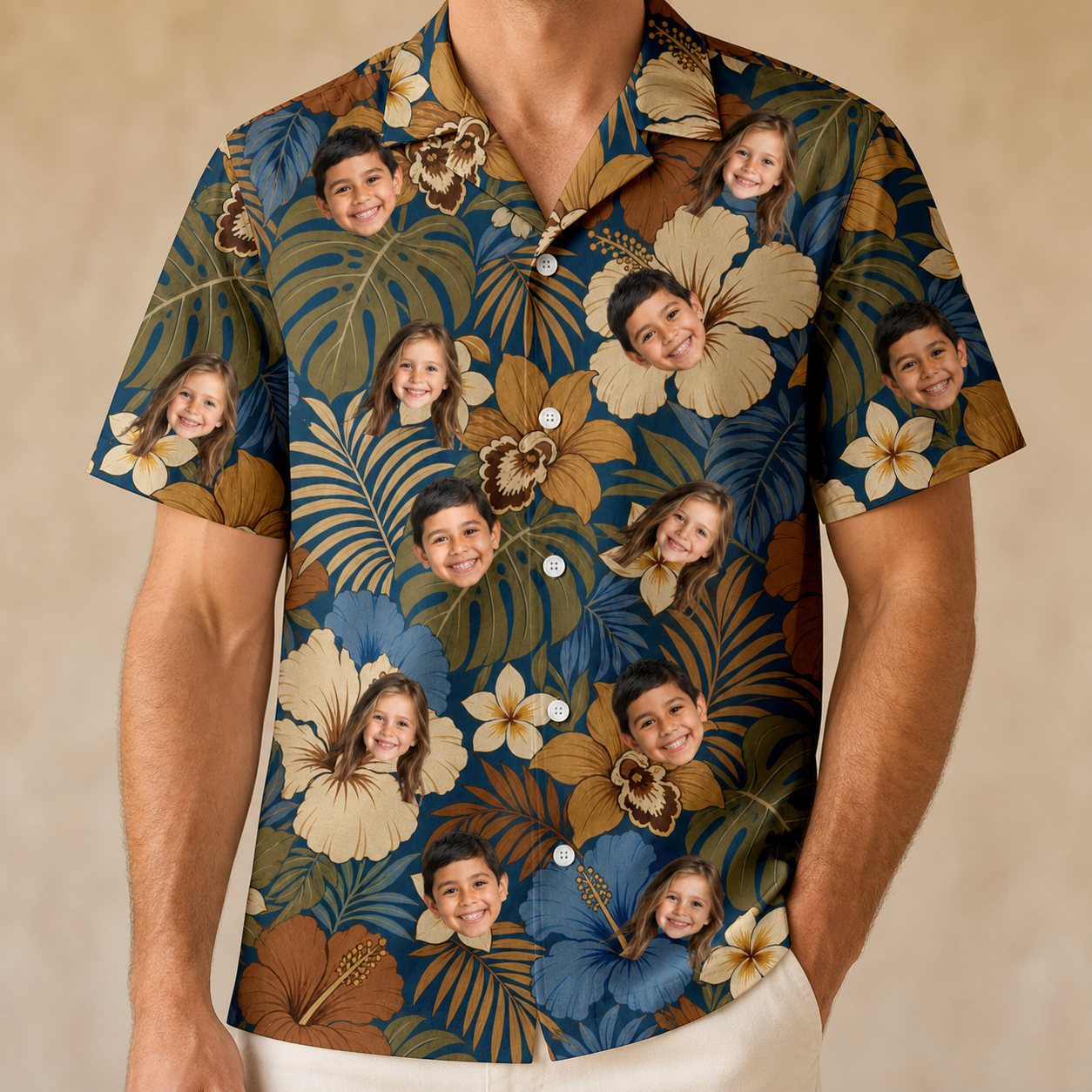 Men's Frond Flower Fizz Custom Face Hawaiian Shirt - 5