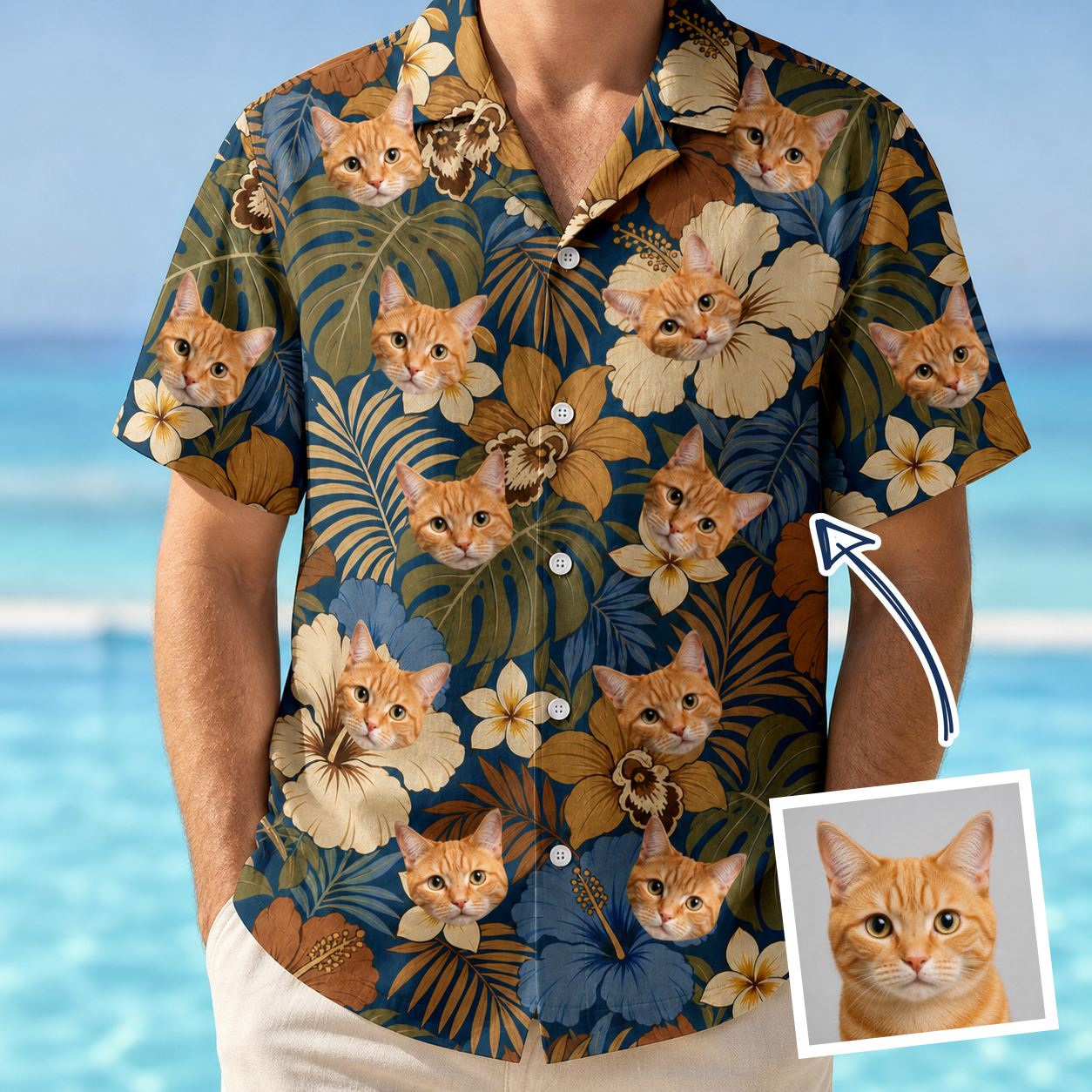 Men's Frond Flower Fizz Custom Face Hawaiian Shirt - 6