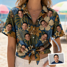 Women's Frond Flower Fizz Custom Face Hawaiian Shirt